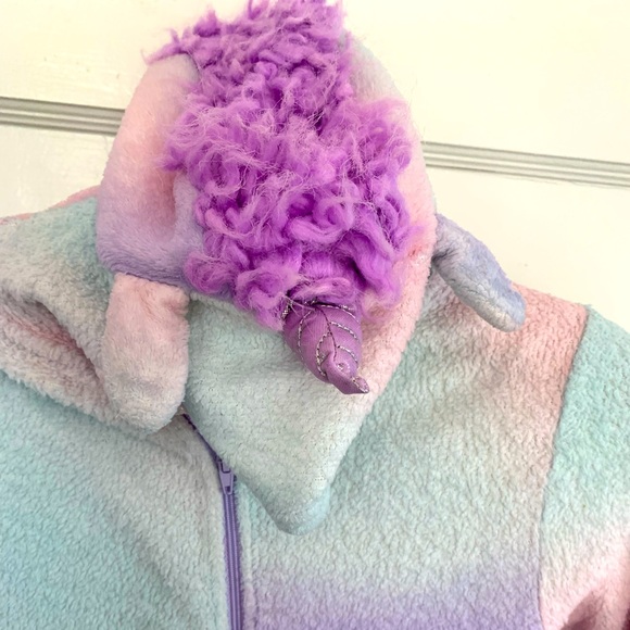 H&M unicorn zip up onesie, girl’s size 8-10 - Picture 3 of 5